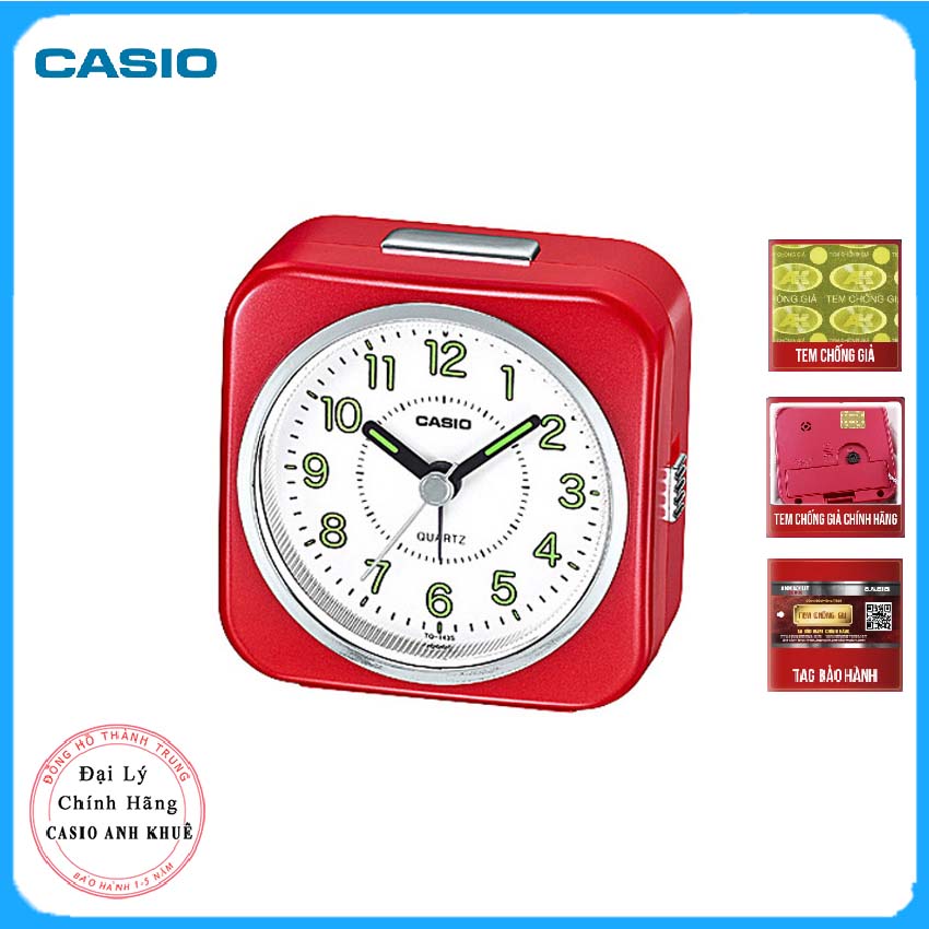 Đồng Hồ Để Bàn Casio TQ-143S-4DF - Có Đèn - Báo Thức - Kích Thước ( 7.7×7.6×3.8 cm )