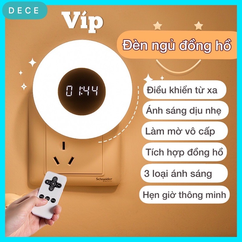 Đèn ngủ led tích hợp đồng hồ thông minh thương hiệu Doron