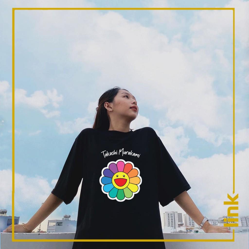 Áo phông unisex HOA 7 SẮC CẦU VỒNG TAKASHI MURAKAMI