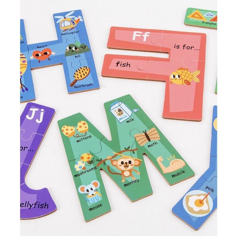 HOT GHÉP HÌNH PUZZLE CHỦ ĐỀ CHỮ CÁI VÀ SỐ ĐẾM CHẤT LƯỢNG GỖ THÔNG CAO CẤP CHO BÉ TỪ 2 TUỔI