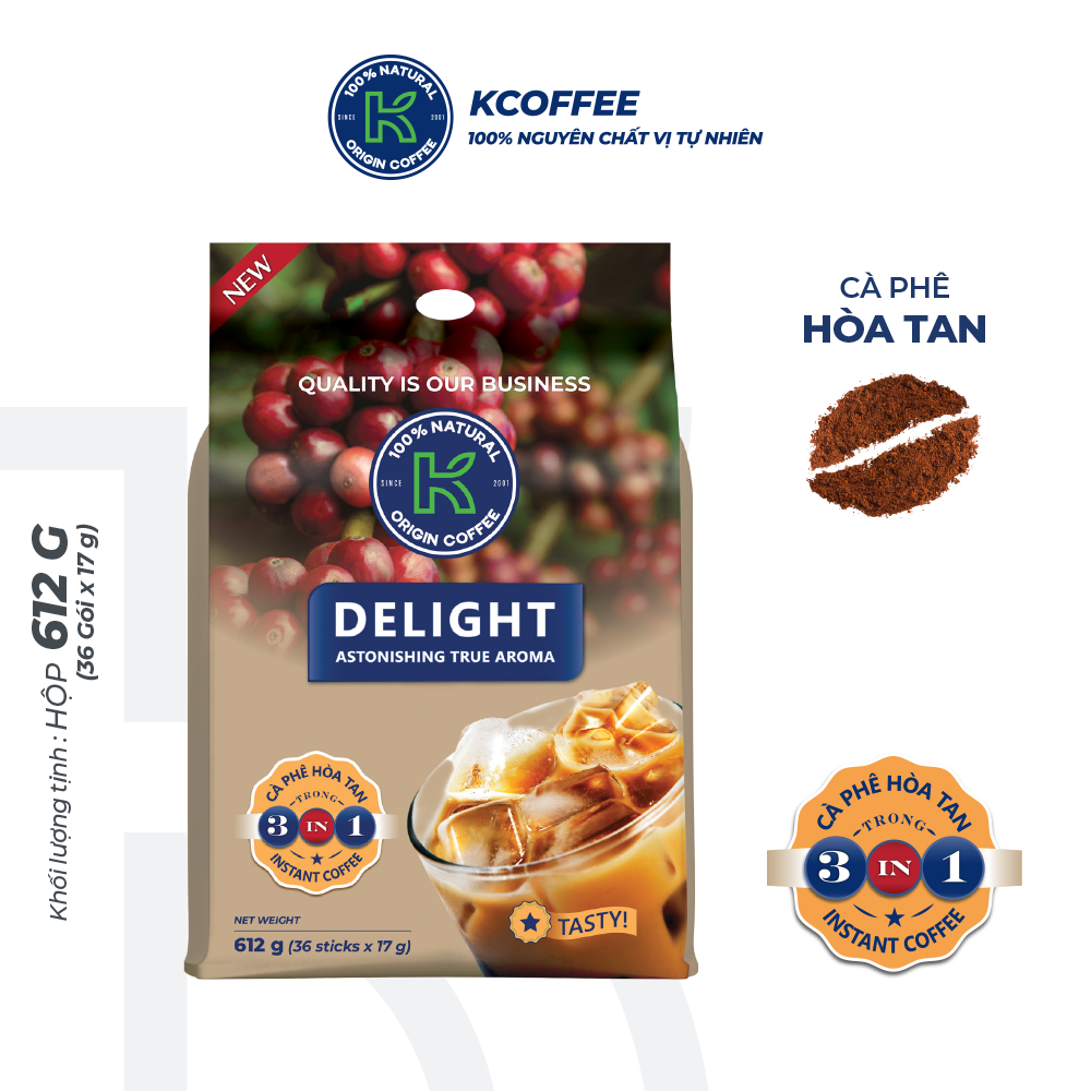 Combo 2 túi cà phê sữa hòa tan K-Delight 3in1