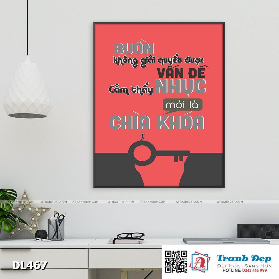 Tranh động lực trang trí phòng làm việc - Buồn không giải quyết được vấn đề, cảm thấy nhục mới là chìa khóa - DL467