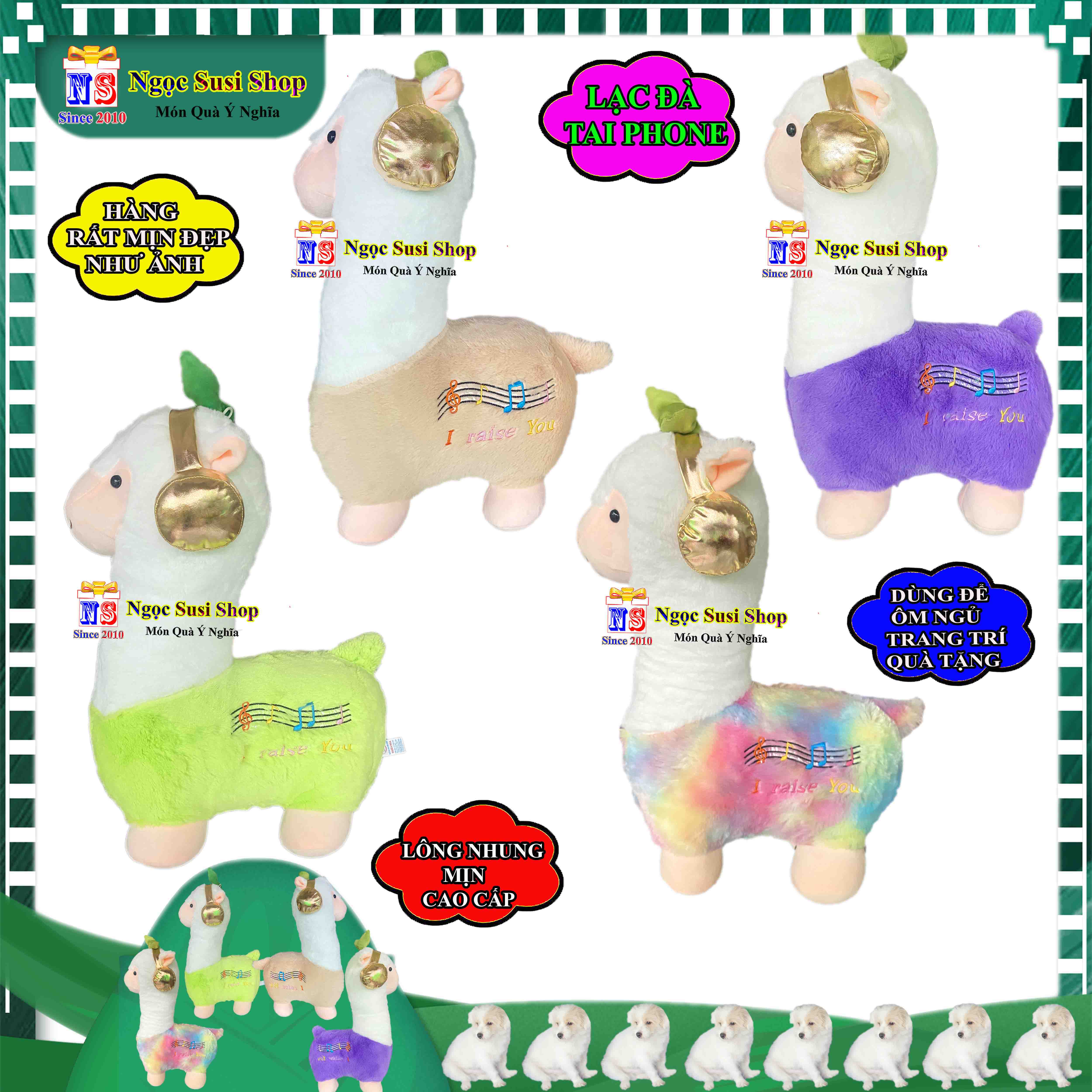 GỐI ÔM CON LẠC ĐÀ ĐEO TAI PHONE RẤT MỀM MỊN SIÊU ÊM - GẤU BÔNG HÌNH LẠC ĐÀ CAO CẤP