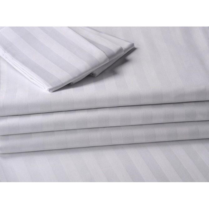 Vỏ Chăn cotton Trắng Sọc T400 1m8x2m, 2m2x2m, 2m4x2m2