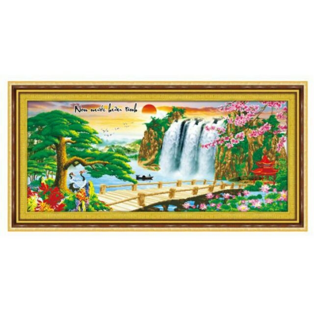 Tranh đính đá Non Nước Hữu Tình  chưa đính