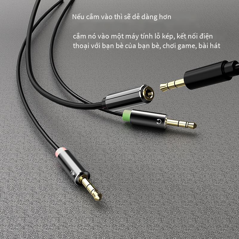 Micrô tai nghe máy tính kiểu mới nhất cáp chuyển hai trong một điện thoại di động đầu chuyển đổi tai nghe bộ chia âm thanh một điểm hai