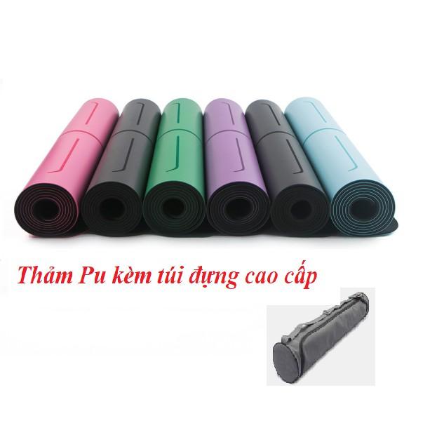 Thảm Tập Yoga Định Tuyến 5mm Cao Su PU Cao Cấp + Túi Đựng