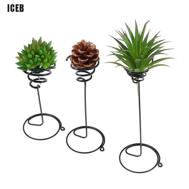 Set 3 Giá Đỡ Chậu Hoa Bằng Kim Loại Hình Quả Dứa Dùng Trang Trí Ban Công