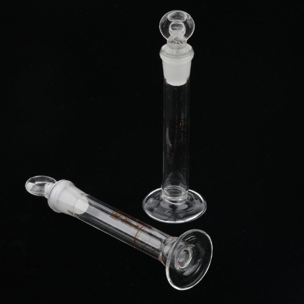 Set Of 4x Micro Volumetric Flask With Base, Ground Stopper, and Permanent graduation line easy to read