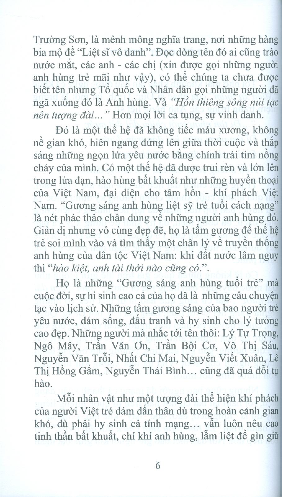 Gương Sáng Anh Hùng Liệt Sỹ Trẻ Tuổi Cách Mạng