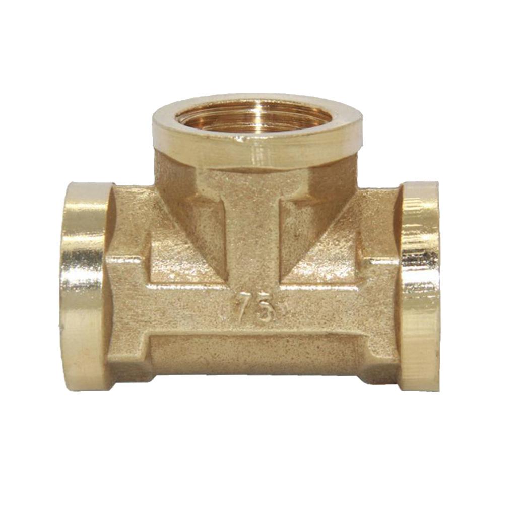 1/2'' Brass Pipe 3 Way Thread Fitting Coupler Connector DN15