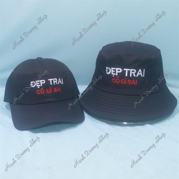 Set Nón Cặp Bucket &amp; Cap Đẹp Trai Có Gì Sai (DTC01);(KTD01) - Combo Đẹp Trai Có Gì Sai