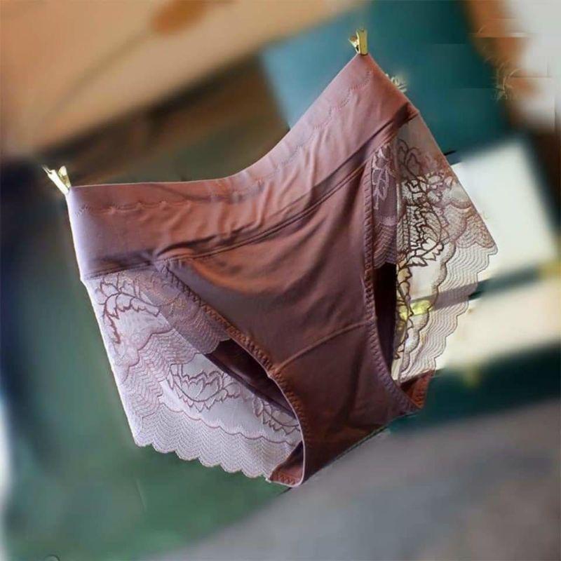 10 quần lót gen bụng cotton phối ren hoa cao cấp