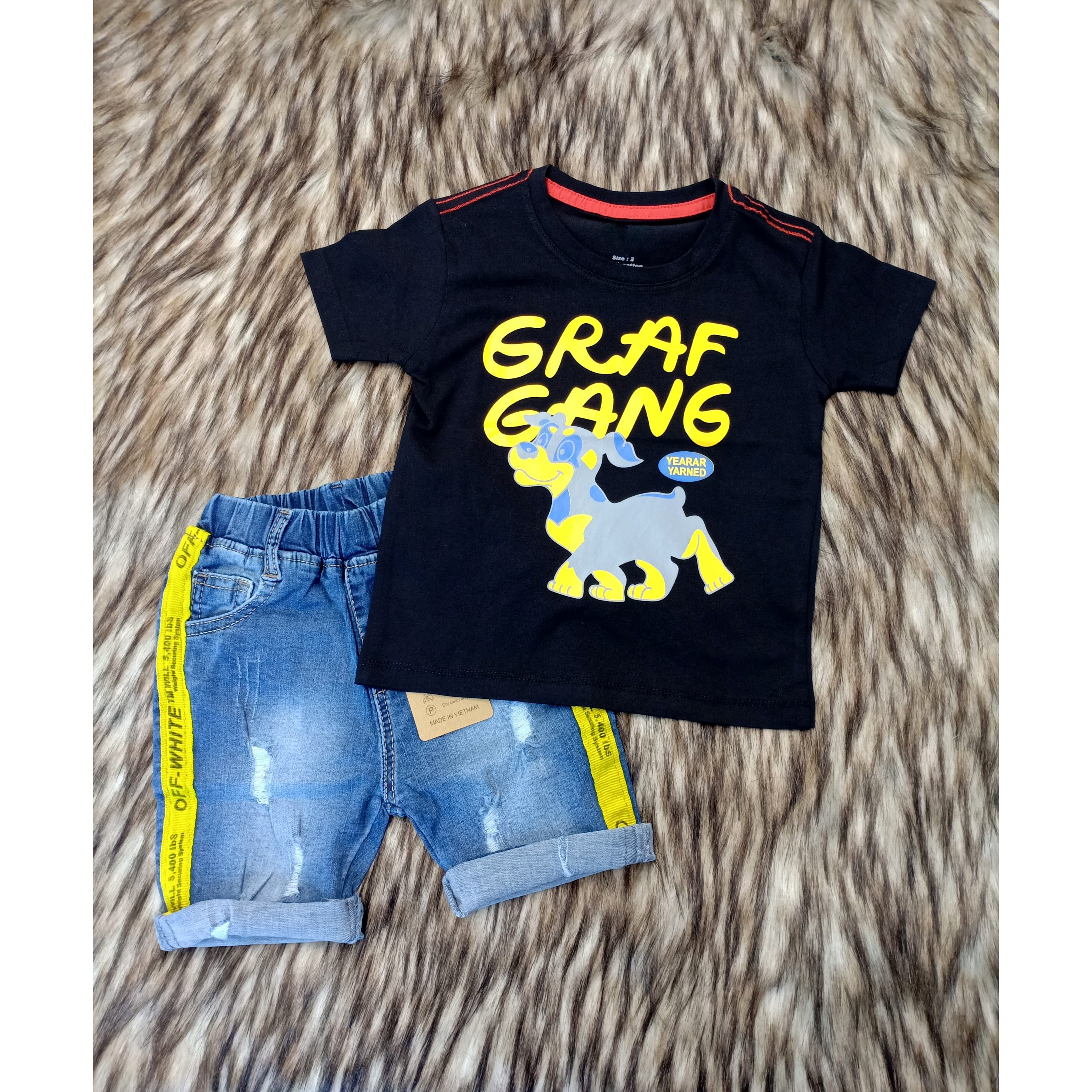Set áo thun quần jeans Cún