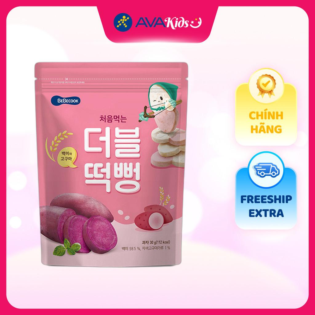 Bánh gạo ăn dặm BeBecook vị khoai lang tím gói 30g (từ 6 tháng) - Hàng Chính Hãng