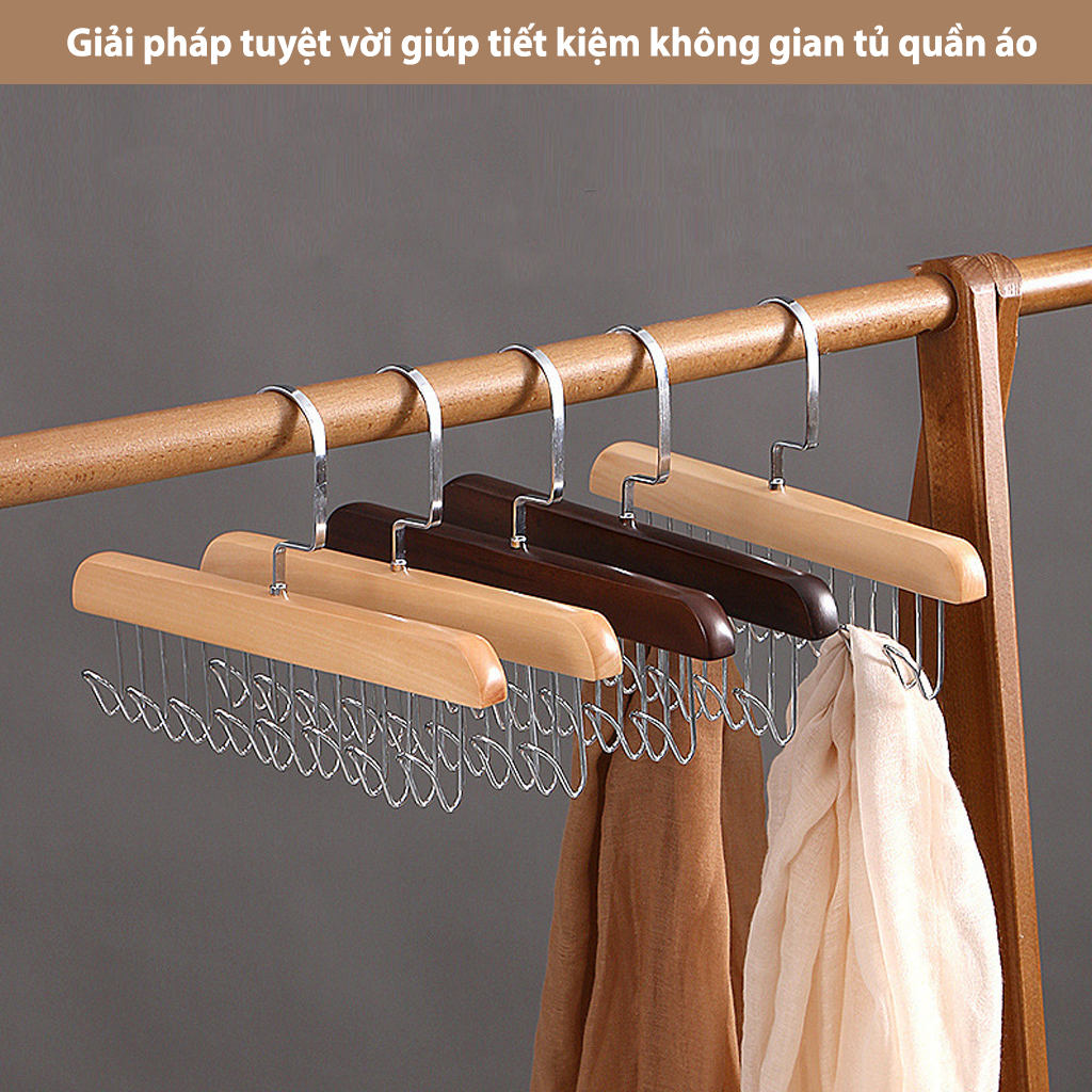 Móc Gỗ Treo Đồ Lót Áo Ngực Áo 2 Dây Bra Gosashi Giá Treo 8 Mắc Bằng Gỗ Treo Áo Lót Cà Vạt Thắt Lưng Túi Xách Gọn Gàng Giao Màu Ngẫu Nhiên