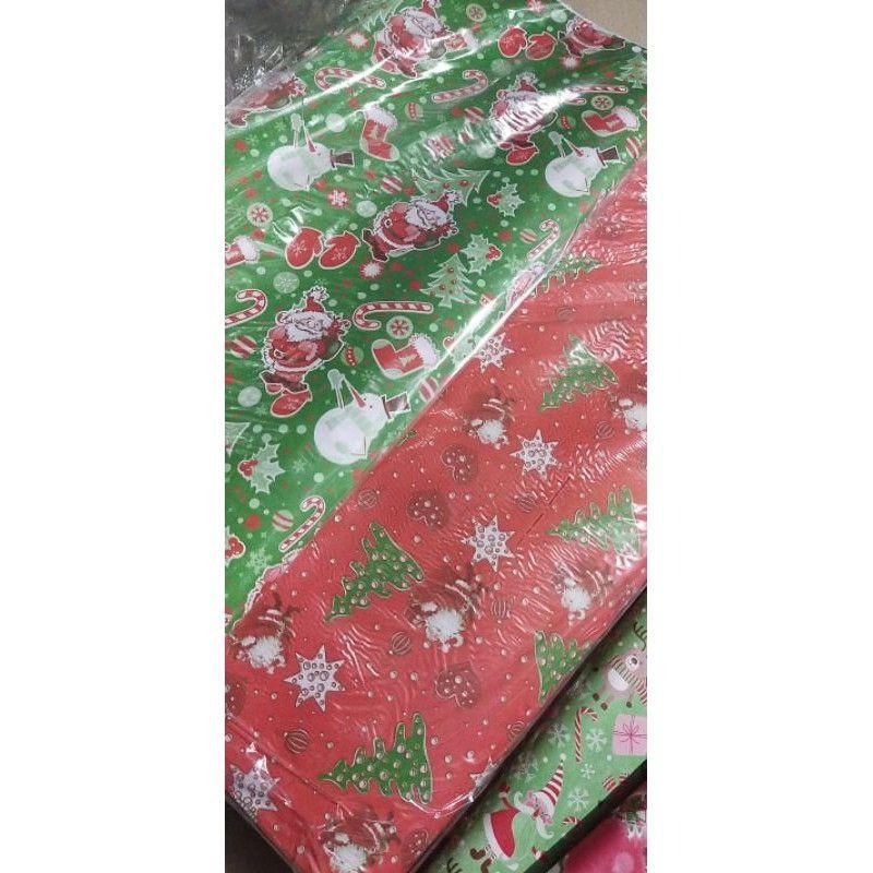 Combo 100 tờ giấy gói quà noel, giấy kẻ hoa gói sinh nhật