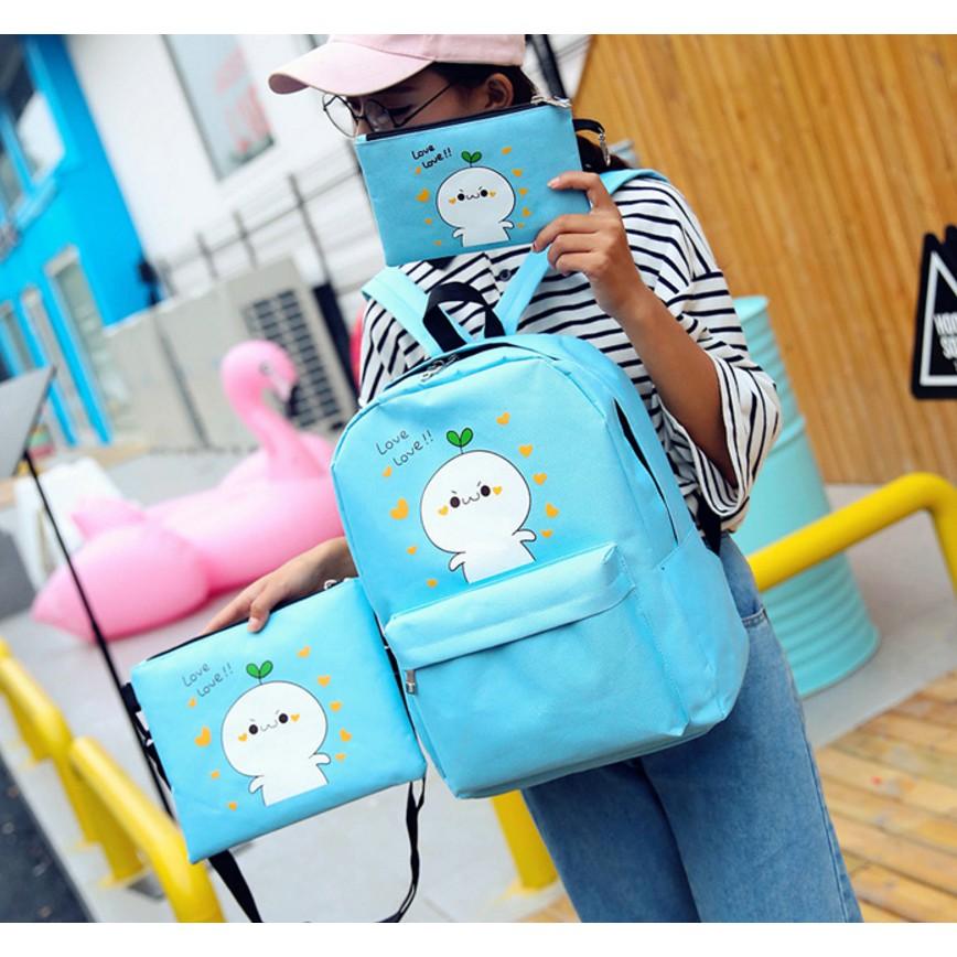 Bộ 3 Món Ba Lô Túi Xách Teen Cao Cấp
