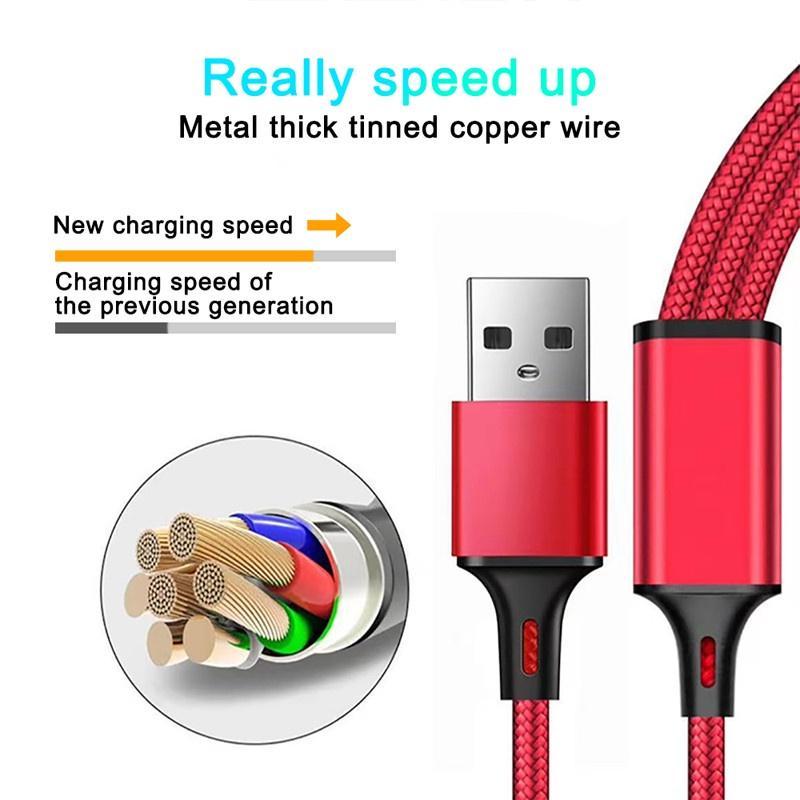 Dây Cáp Sạc Nhanh 3 Trong 1 Micro USB Type C Xiaomi Cho iPhone / Huawei
