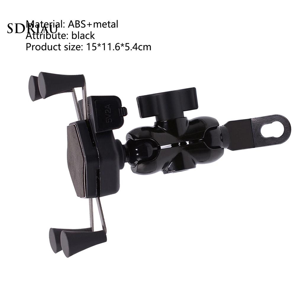 Giá Đỡ Điện Thoại Gắn Kính Chiếu Hậu Pemg 12v 2a Cho Xe Mô Tô