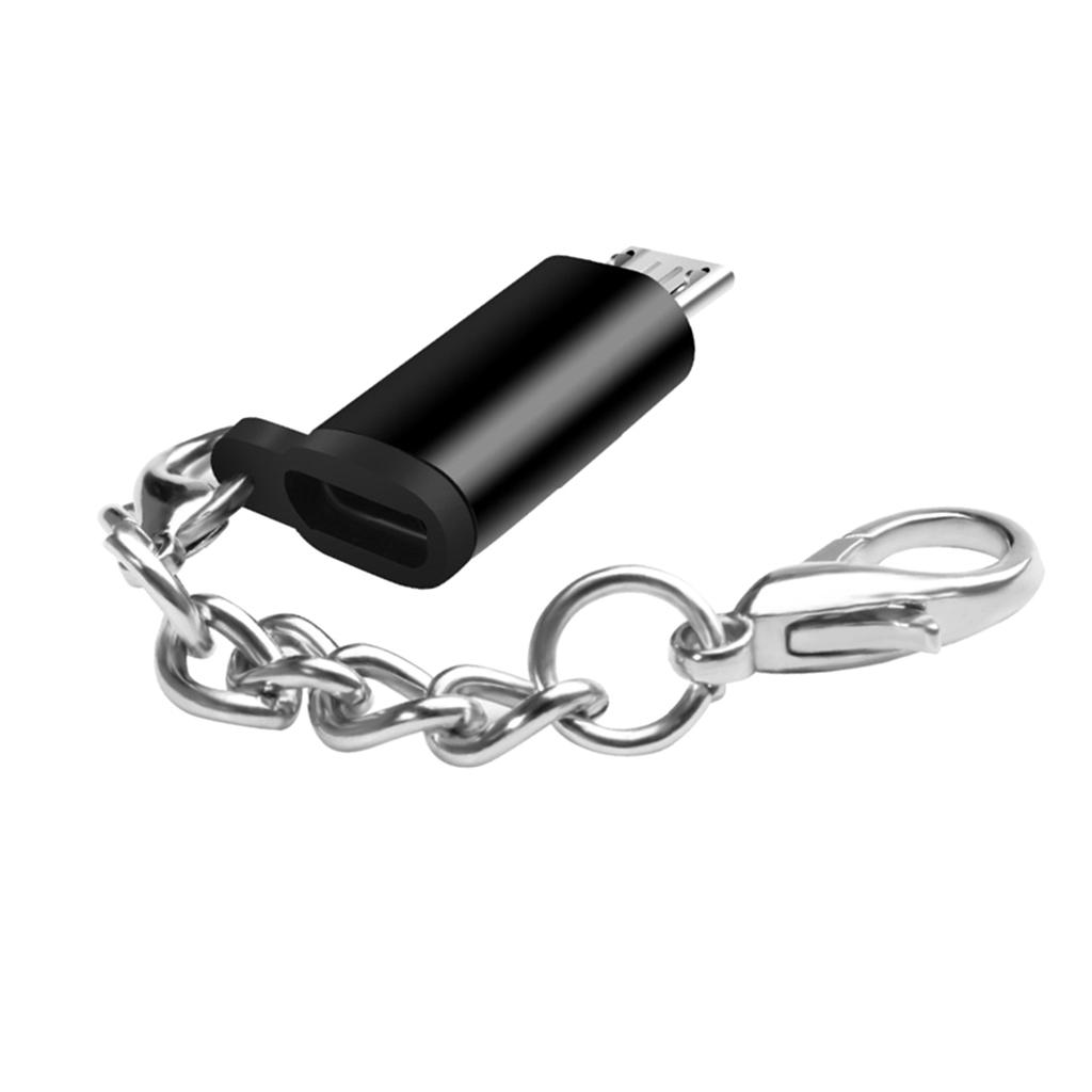 Type C Adapter With Keychain Charger To Micro USB Converter Connector