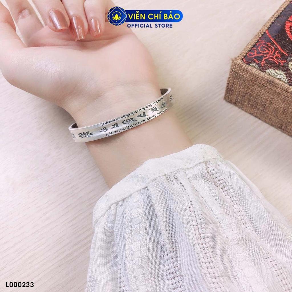 Kiềng tay bạc nữ Lục tự liên hoa chất liệu bạc Thái S925 thời trang phụ kiện trang sức nữ Viễn Chí Bảo L000233