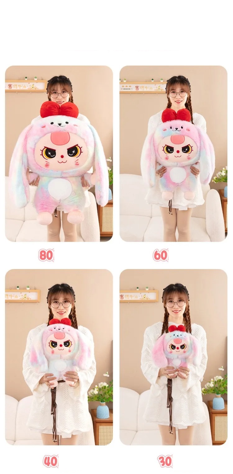 Gấu bông babythree đáng yêu - Size từ 35 đến 80cm -  BB3 gấu bông cute mắt nước, thú nhồi bông bé ba dễ thương có nơ đỏ
