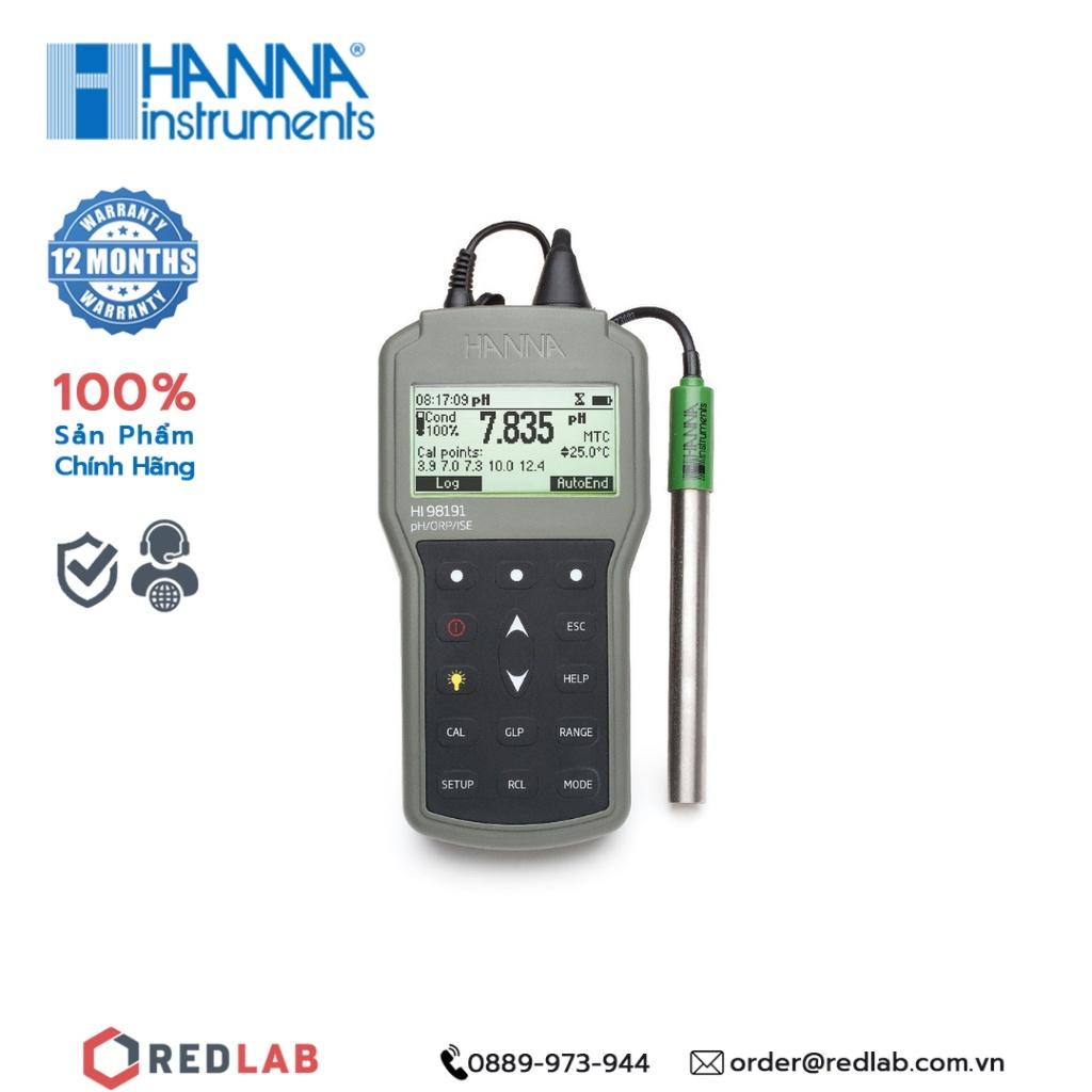 Máy đo pH/ORP/ISE/Nhiệt Độ Hanna HI98191