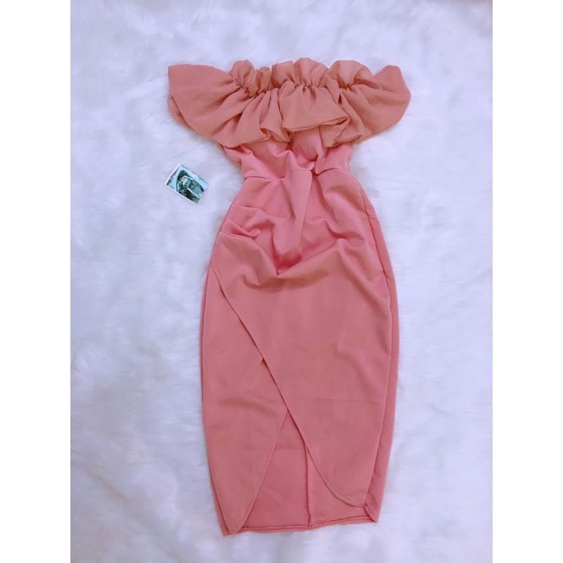 Đầm body cúp ngực phối voan tơ có mút ngực cực sang chảnh kèm hình thật