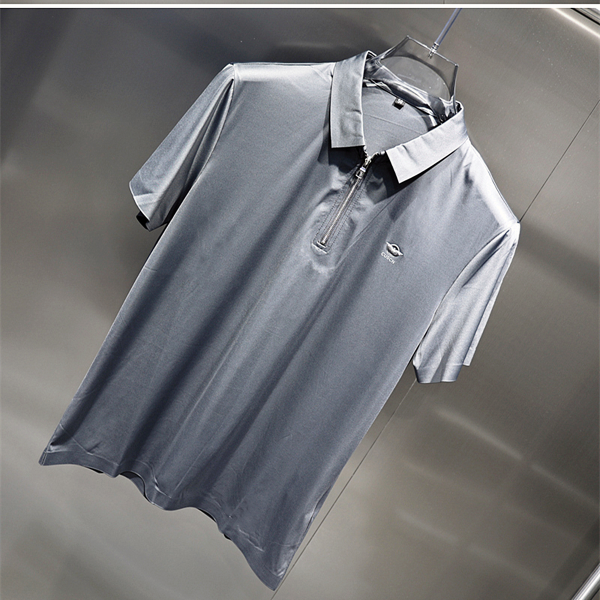 Áo polo nam ngắn tay TC với họa tiết logo thêu trước ngực độc đáo, phong cách trẻ trung, hợp thời trang-6666