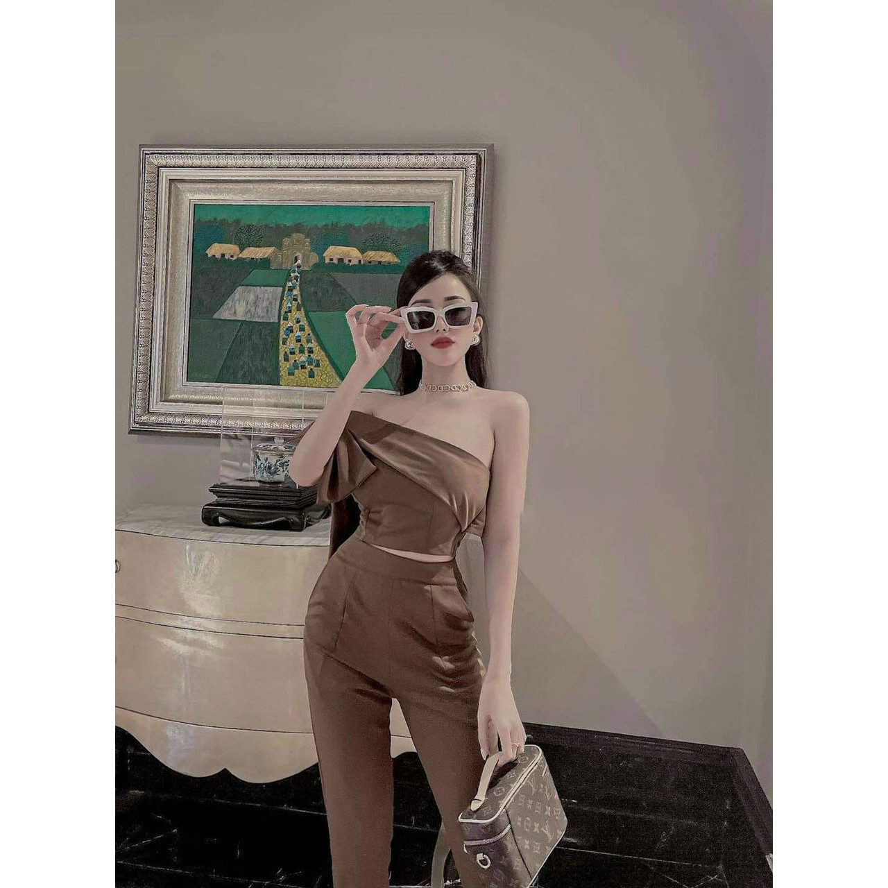 Set bộ nơ vai lệch thời trang
