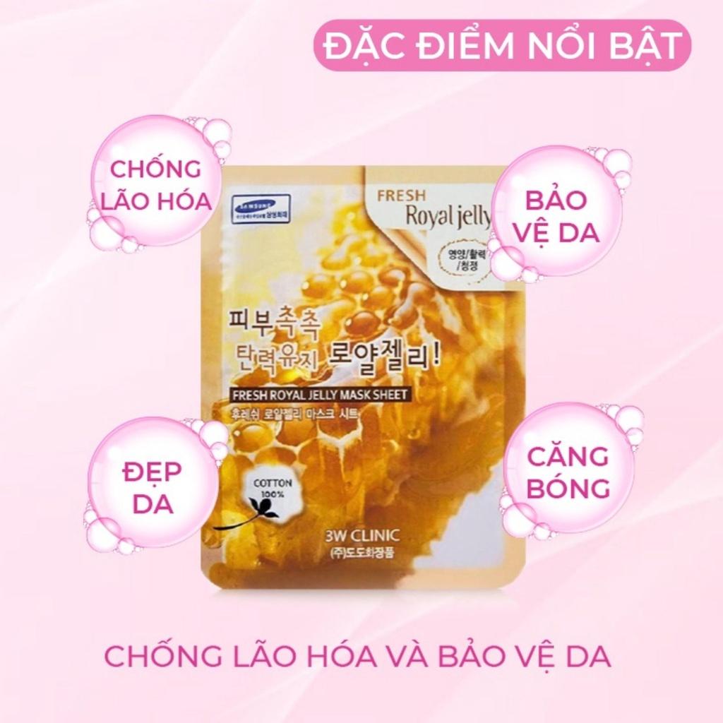 Mặt Nạ 3W Clinic Royal Jelly Mask Sheet Sữa Ong Chúa Dưỡng Sáng 23ml