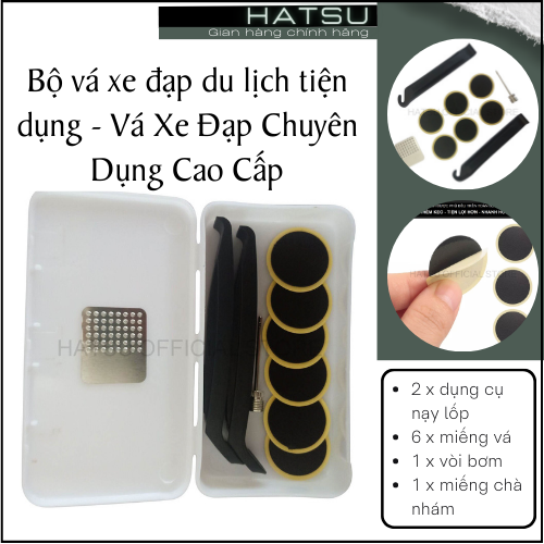 Bộ vá xe đạp du lịch tiện dụng - Vá Xe Đạp Chuyên Dụng Cao Cấp Dòng Không Cần Thêm Keo Sử Dụng Khẩn Cấp - 6 Miếng Và Dụng Cụ Mở Kèm Theo 