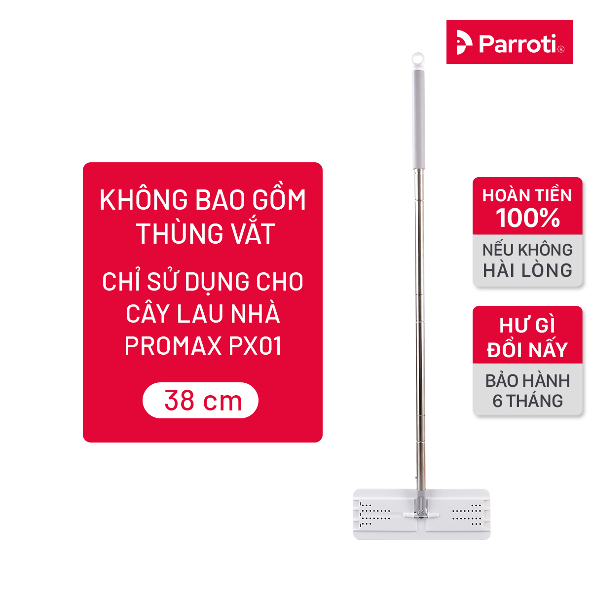 Cây lau nhà thay thế bộ lau nhà PX01 (Không bao gồm thùng vắt) - Parroti MOP-PX01