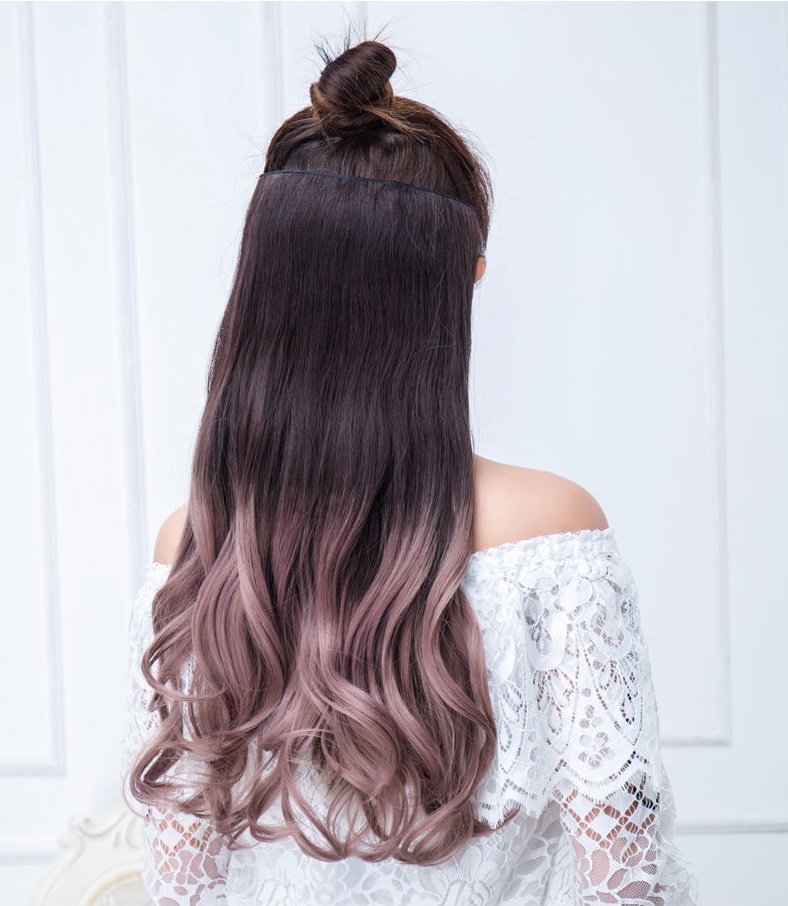 Tóc kẹp nửa đầu omber K-J19 ️FREESHIP️ tóc giả kẹp dải ombre, tóc giả nữ kẹp dải ombre, tóc giả nữ