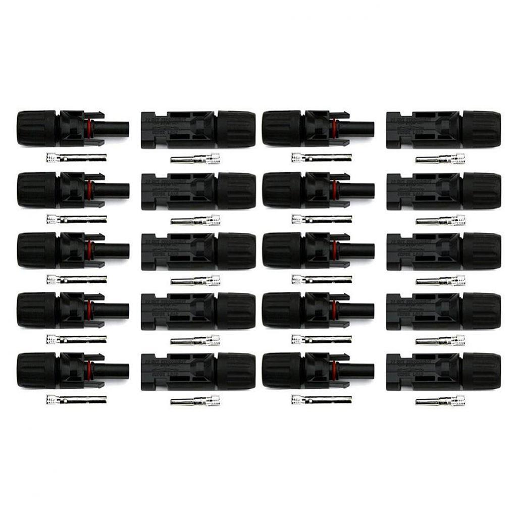 20 pcs Male Female M/F Cable Connector Solar Panel 30A Wire Adaptors