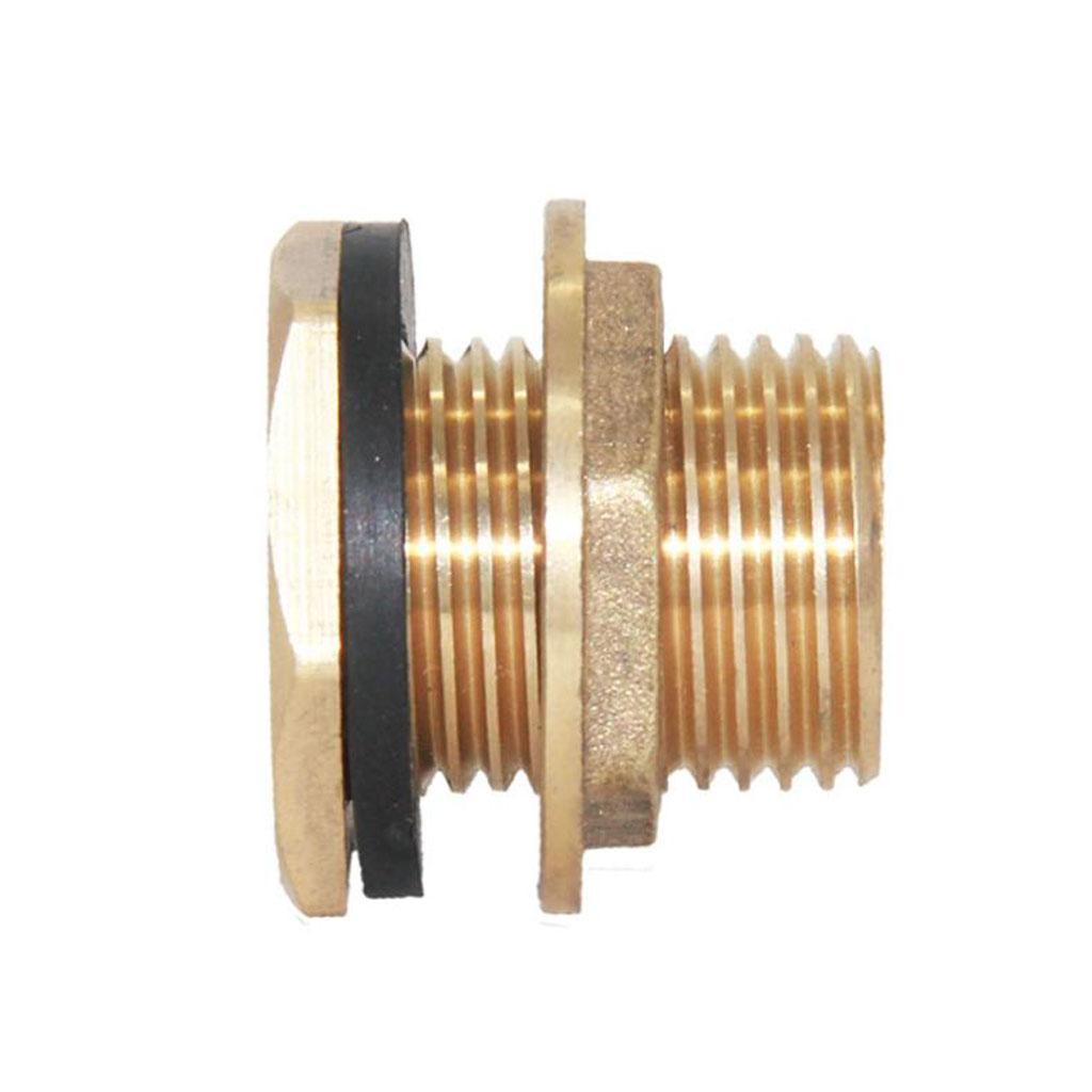 4 1/2" Brass Water Tank Hose Tube Pipe Connector Adapter Fittings w Gasket