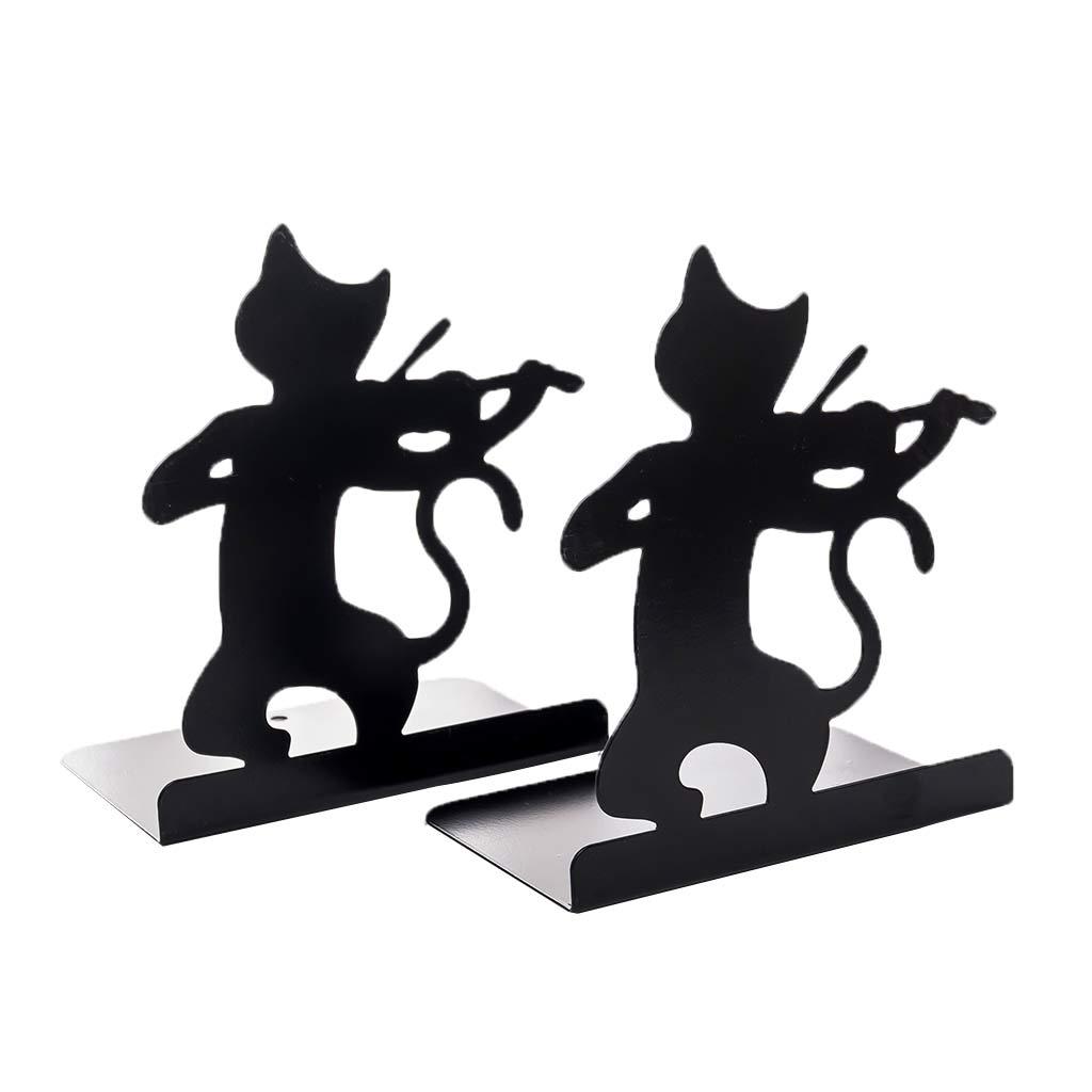 1 Pair Cute Metal Non-Skid Various Patterns Bookends for Playroom, Library, Dorm Room 6.3x4x6.7inch