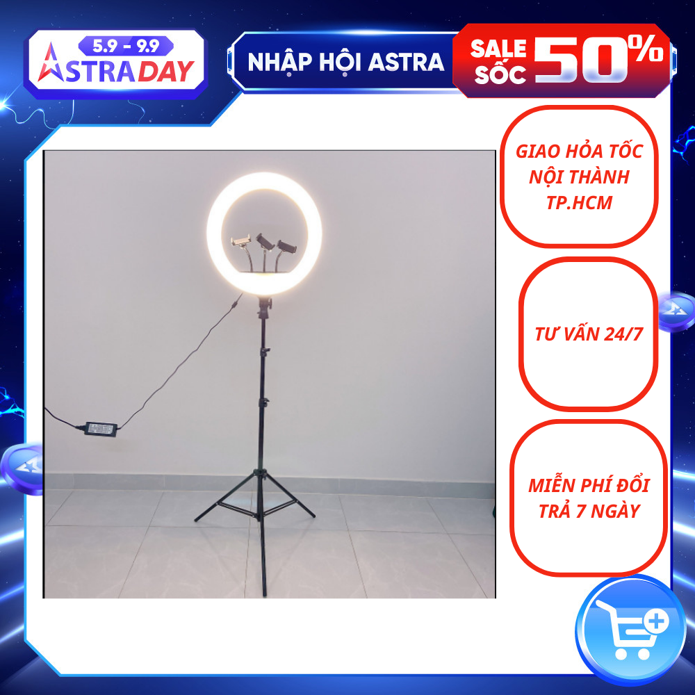 Đèn livestream 45Cm, Đèn Led Trợ Sáng, Chiếu Sáng Studio, Makeup, Quay Phim , Chụp Ảnh, Livetream, Selfie, Xăm nghệ thuật Kèm Kẹp Điện Thoại Tùy Chỉnh