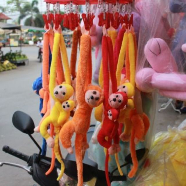 GẤU BÔNG KHỈ BÓP KÊU CHÁY ĐÈN - NGẪU NHIÊN MÀU