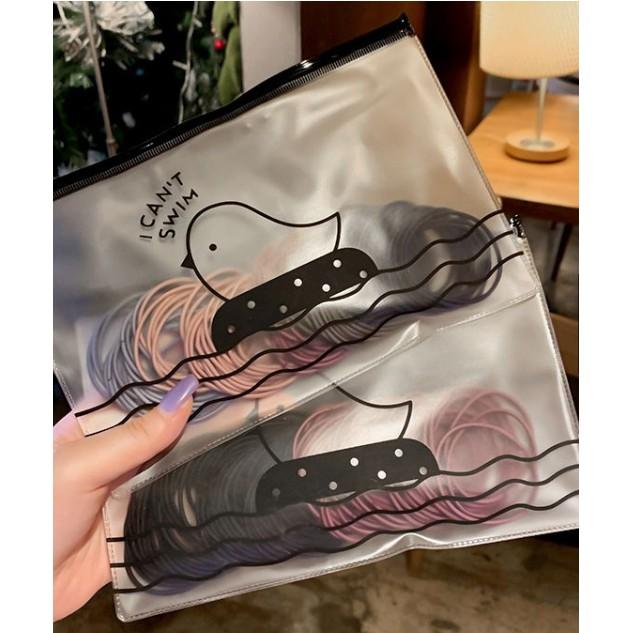 Set 100 DÂY BUỘC TÓC Nữ Kèm Túi Zip