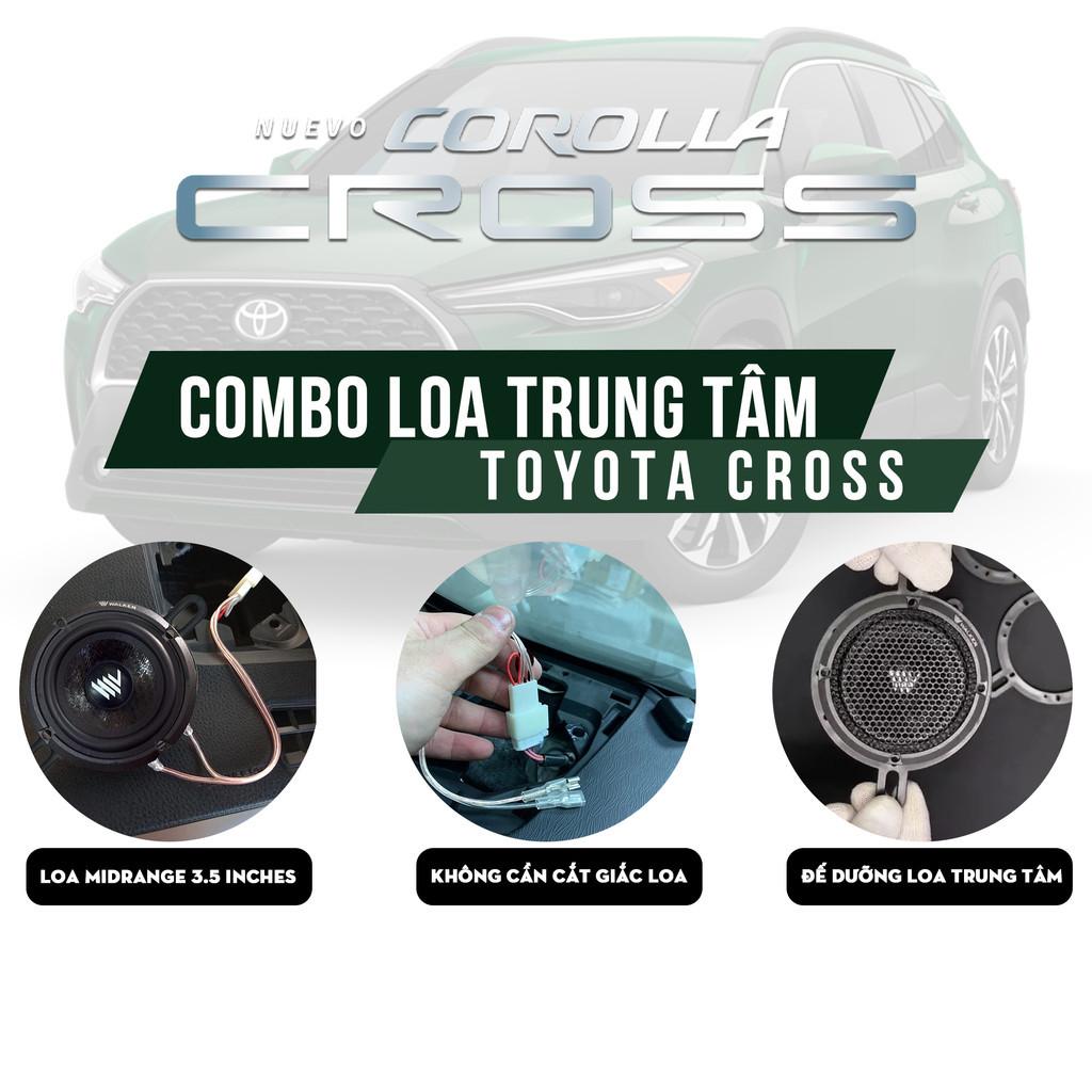 Combo Kèm Dưỡng Loa Trung Tâm và Loa Mid Dành Cho Toyota Cross - Walker VMM35 CAR AUDIO