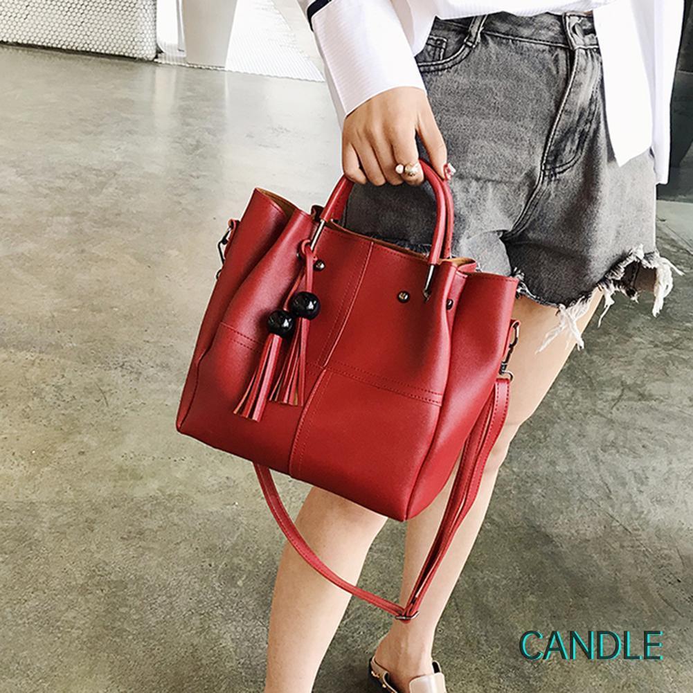 Set 3 Túi Da Pu Phối Tua Rua Thời Trang Cho Nữ