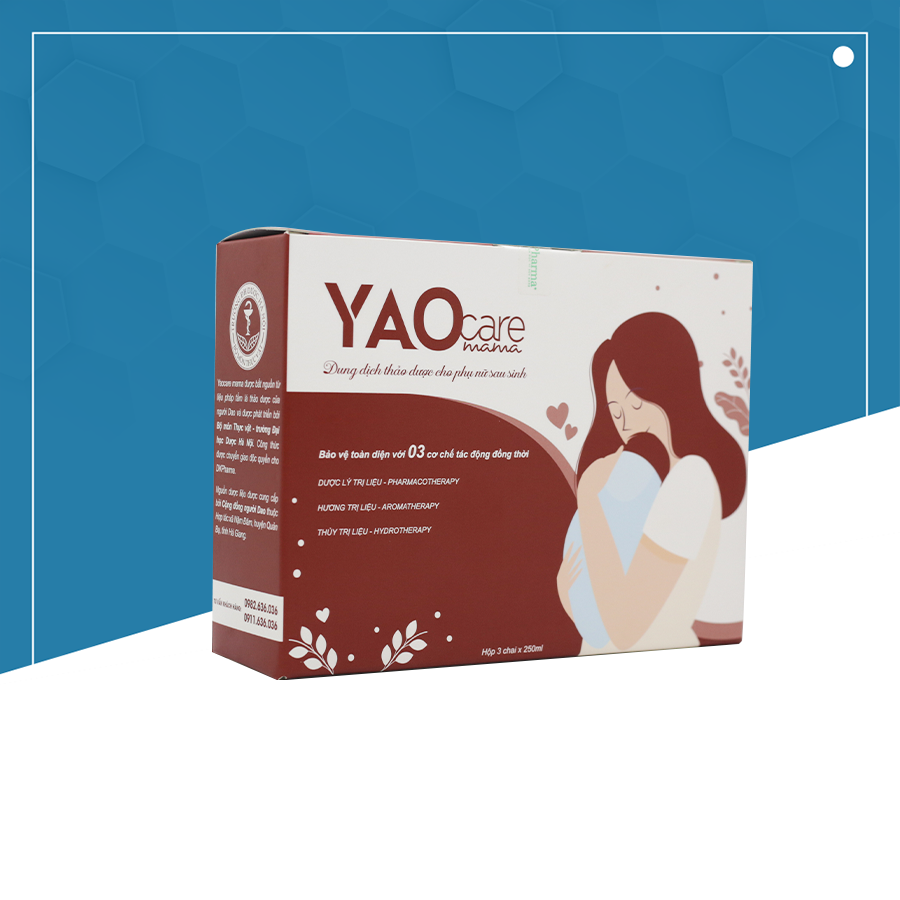 Combo 2 hộp Xông tắm sau sinh Yaocare Mama - DK Pharma, 6 chai 250ml và 1 chai tắm bé Yaocare baby Dk Pharma