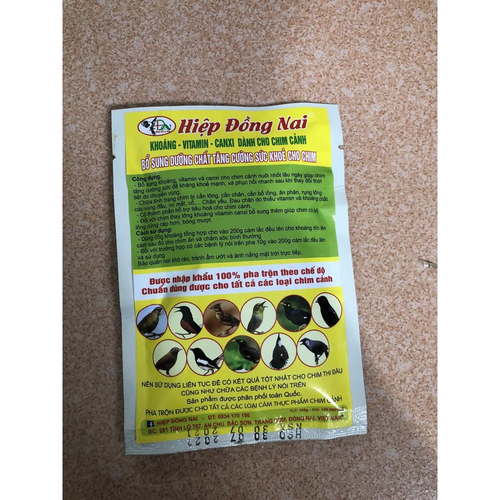 Khoáng vitamin canxi dành cho chim cảnh cao cấp thương hiệu Hiệp Đồng Nai gói 100g