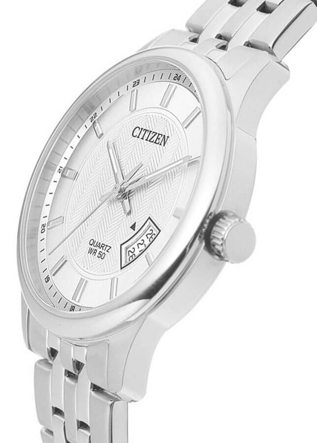 Đồng Hồ Nam Citizen Pin (Quartz) BI1050-81A (40mm) - Dây Kim Loại - Kính Khoáng - Mặt Trắng