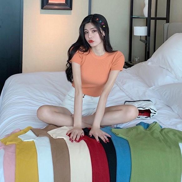 Áo Thun Nữ Cổ Tròn Form Body Hàn Quốc