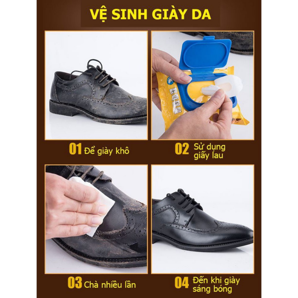 Gói 30 Tờ Giấy Ướt Lau Giày Chuyên Dụng Khăn Lau Giày Sneaker Siêu Sạch, Tiện Lợi Loại 30 Tờ Lau Giày Trắng Như Mới