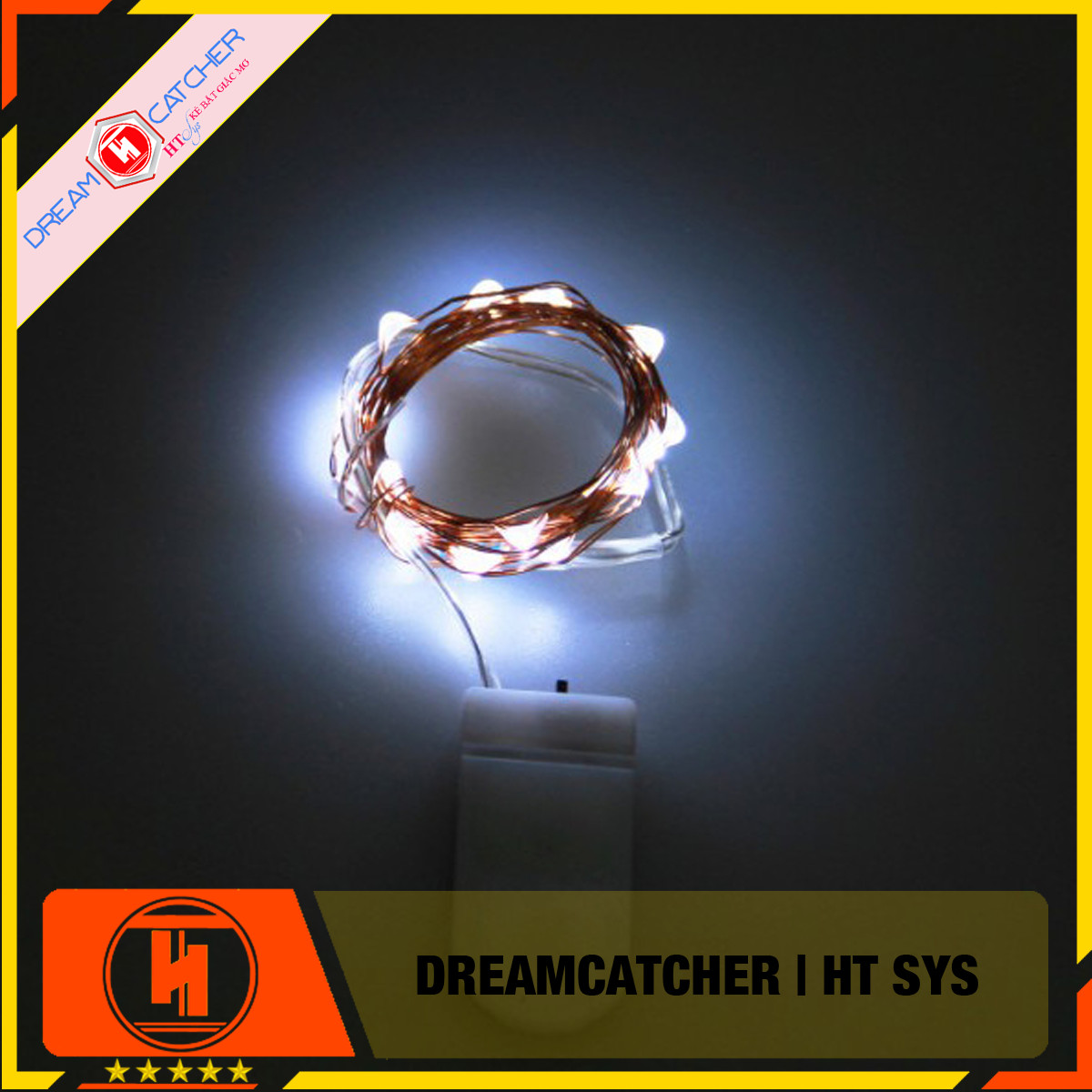 Chuông gió trang trí lông vũ HT SYS DreamCatcher - Tích hợp đèn Led