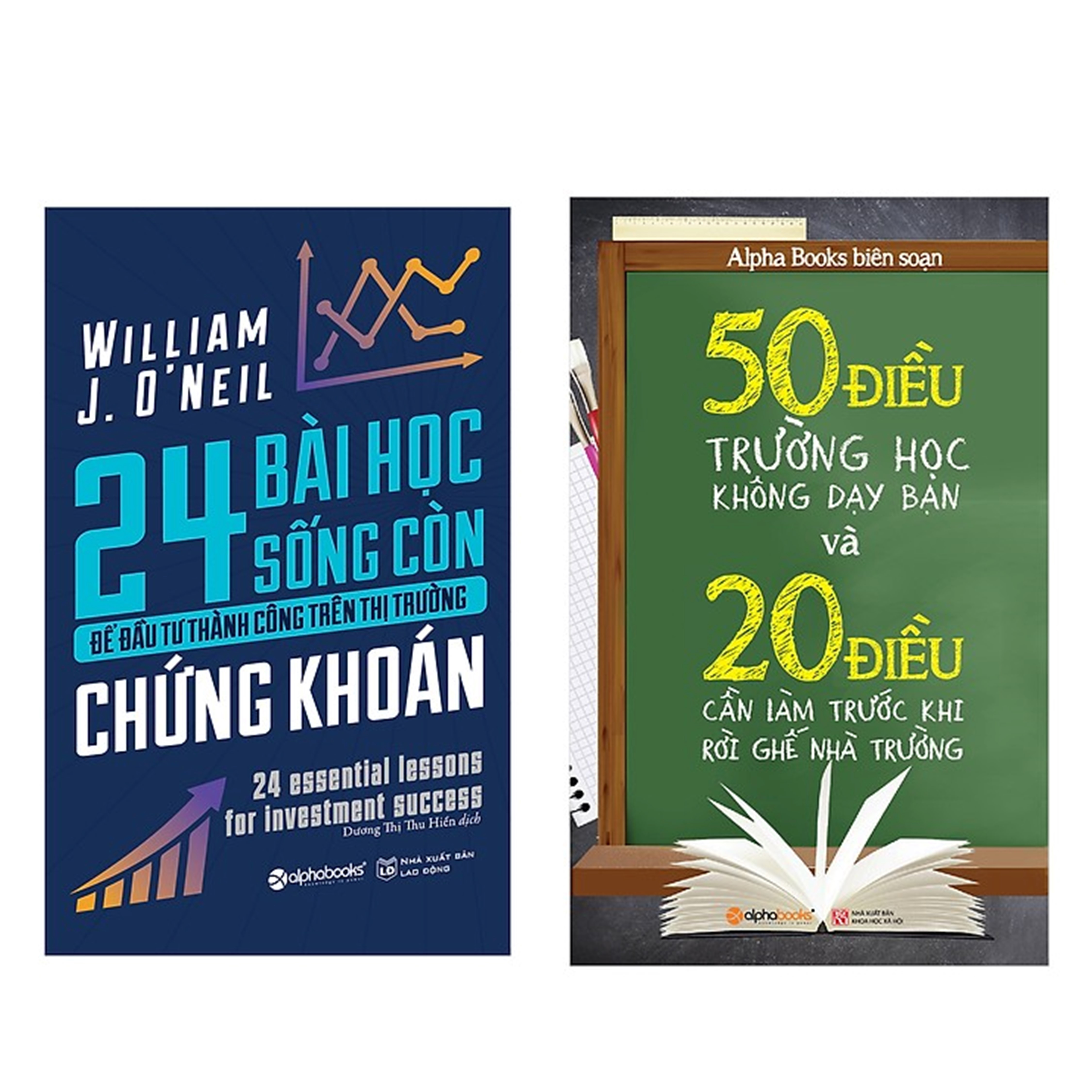 Combo Sách Kĩ Năng Sống: 50 Điều Trường Học Không Dạy Bạn Và 20 Điều Cần Làm Trước Khi Rời Ghế Nhà Trường   + 24 Bài Học Sống Còn Để Đầu Tư Thành Công Trên Thị Trường Chứng Khoán